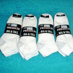 Big & Tall Low Cut Athletic Socks 12 Pair Size XL 13 - 15  Fit Shoe Size 12 - 15